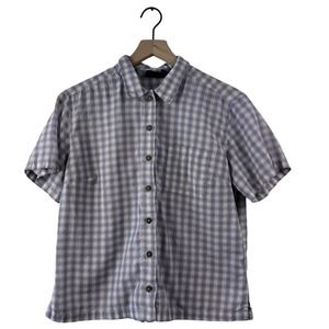 🖤 3/$25 SALE!!! 
Patagonia purple checkered textured button front shirt small